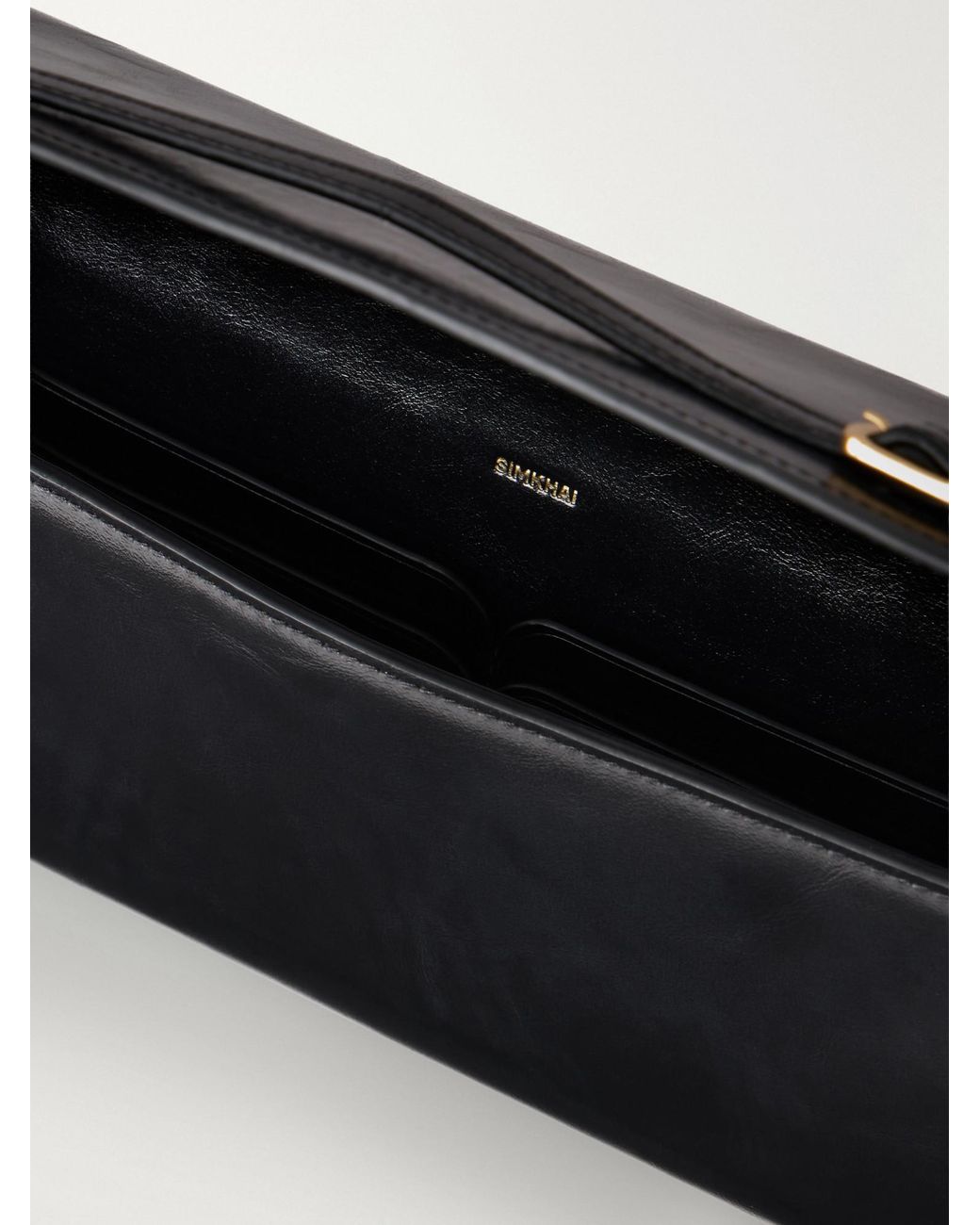 Jonathan Simkhai Black River East West Leather Clutch