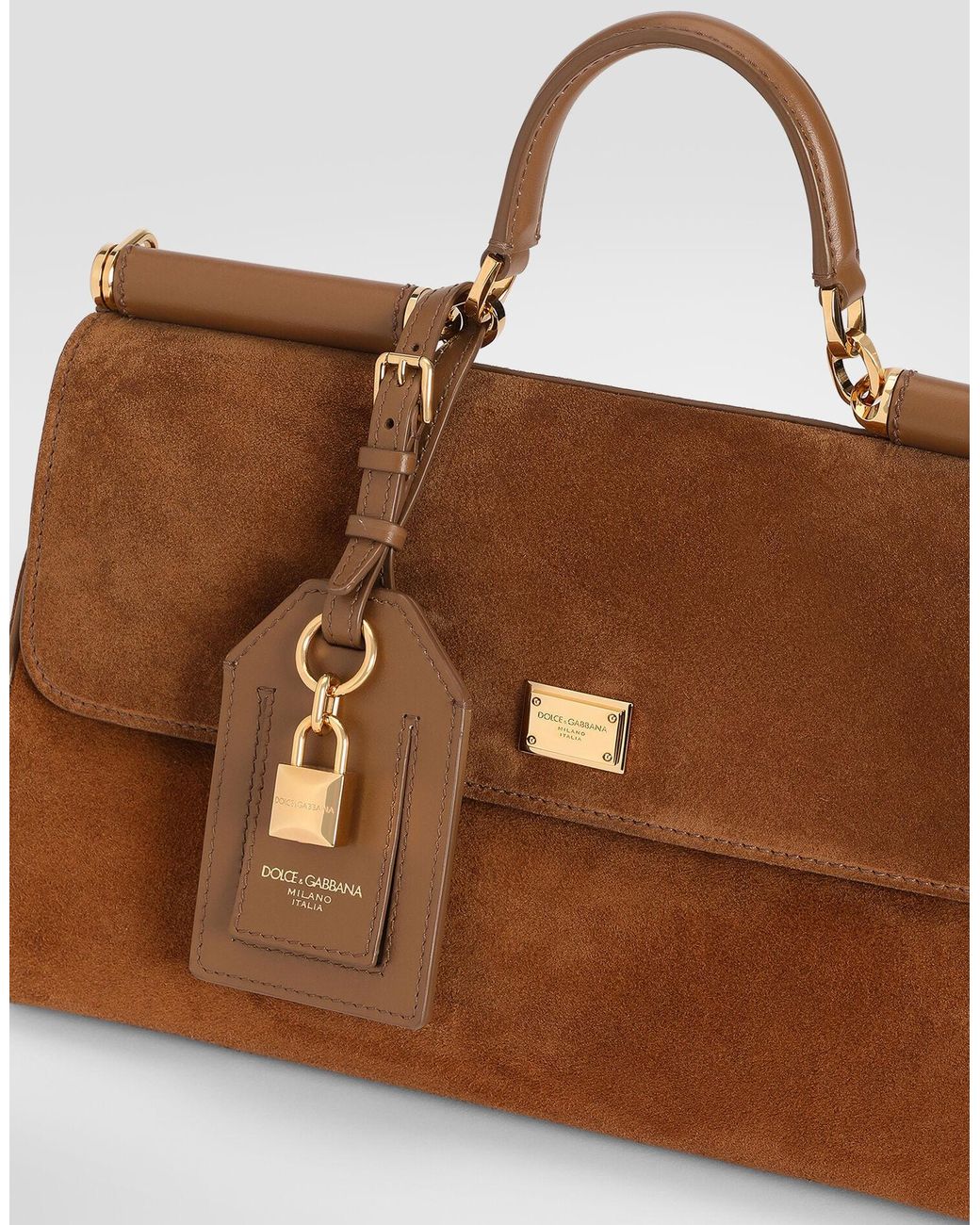 Dolce & Gabbana Brown Sicily Foldover Top Tote Bag