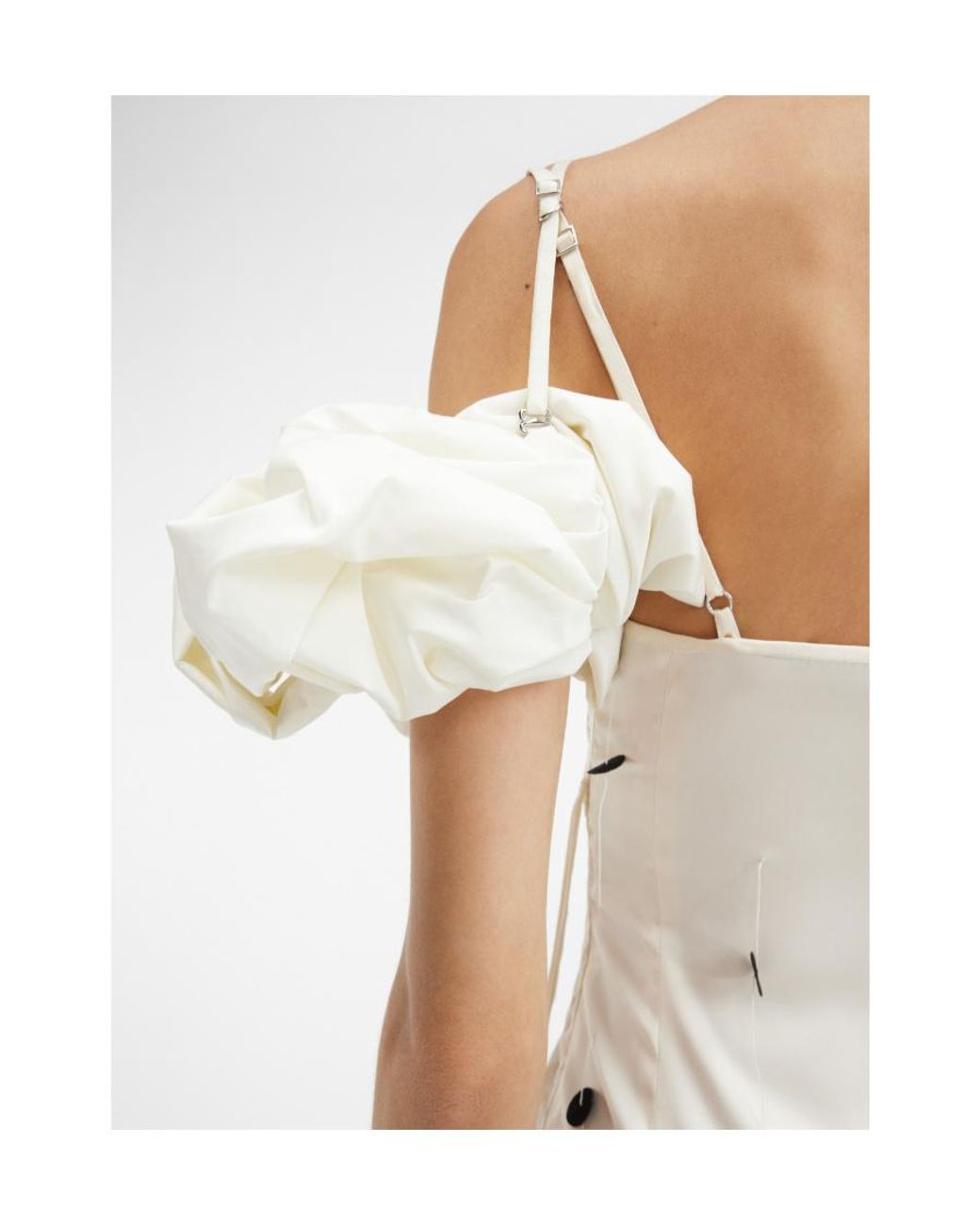 Jacquemus White Chouchou Polka-Dot Midi Dress