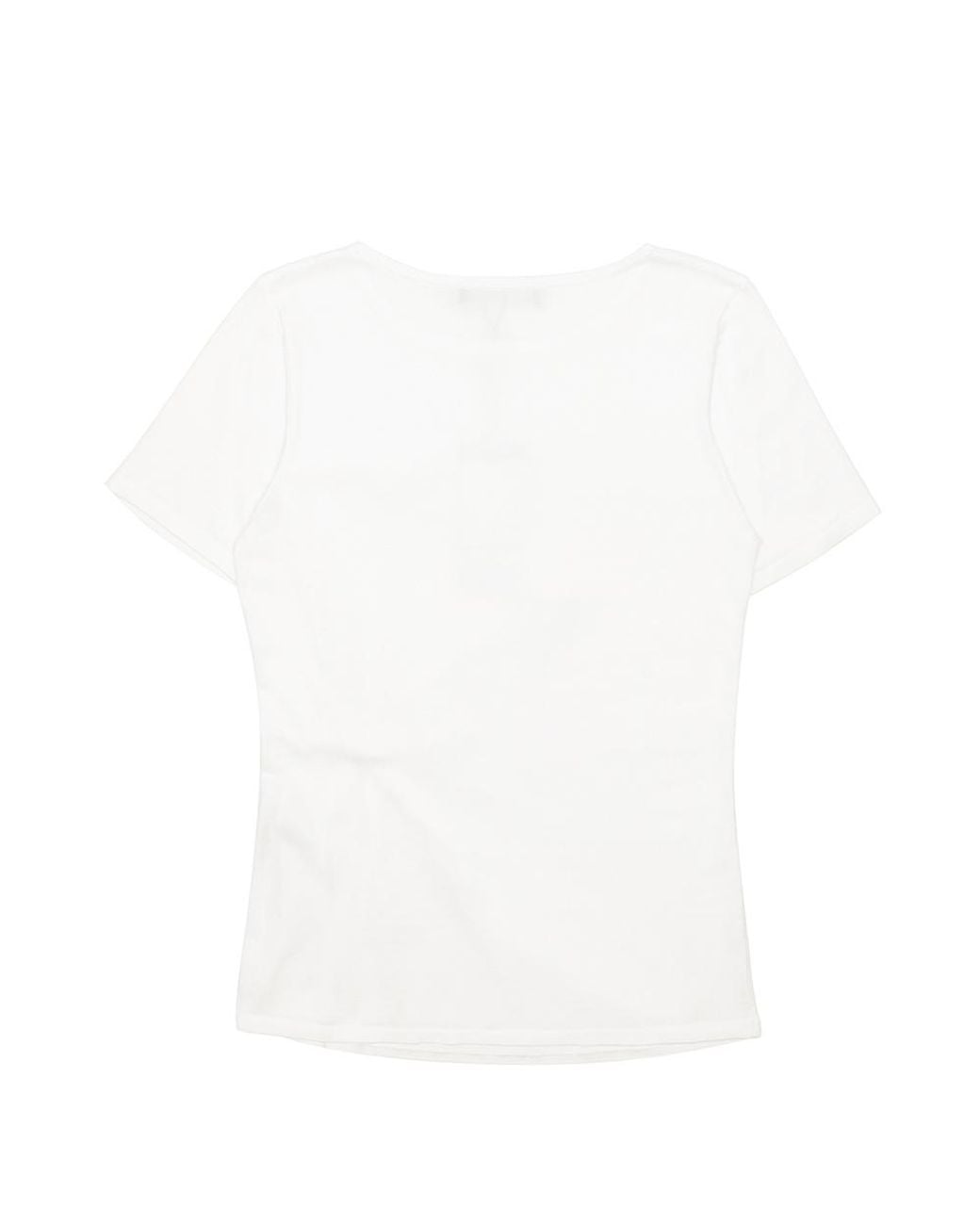 Weekend by Maxmara White Round-Neck Tie Detail T-Shirt