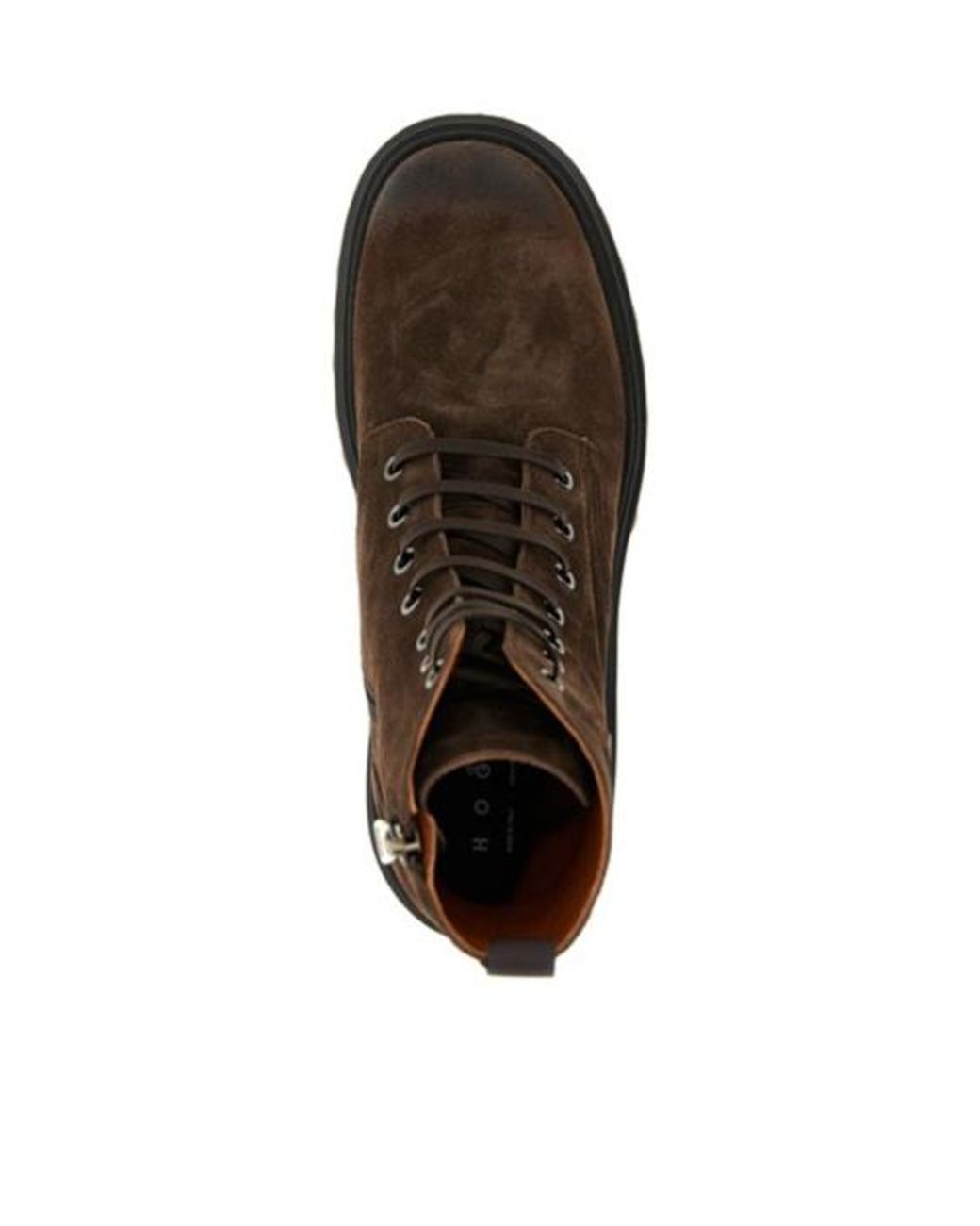 Hogan Brown H700 Lace-Up Chunky-Sole Boots