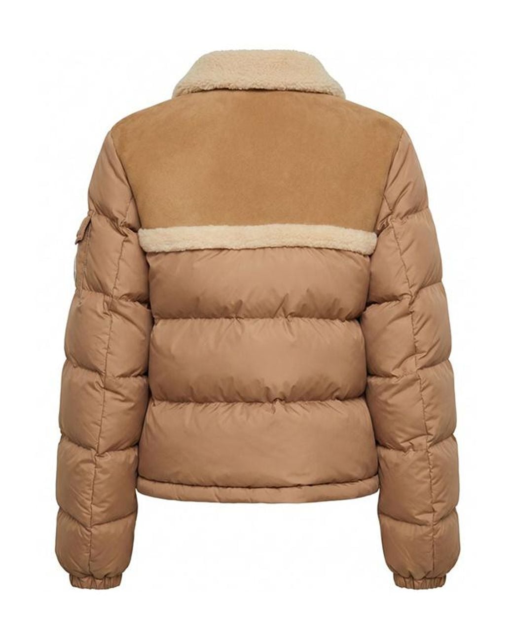 Moncler Natural Aurore Logo Patch Padded Jacket
