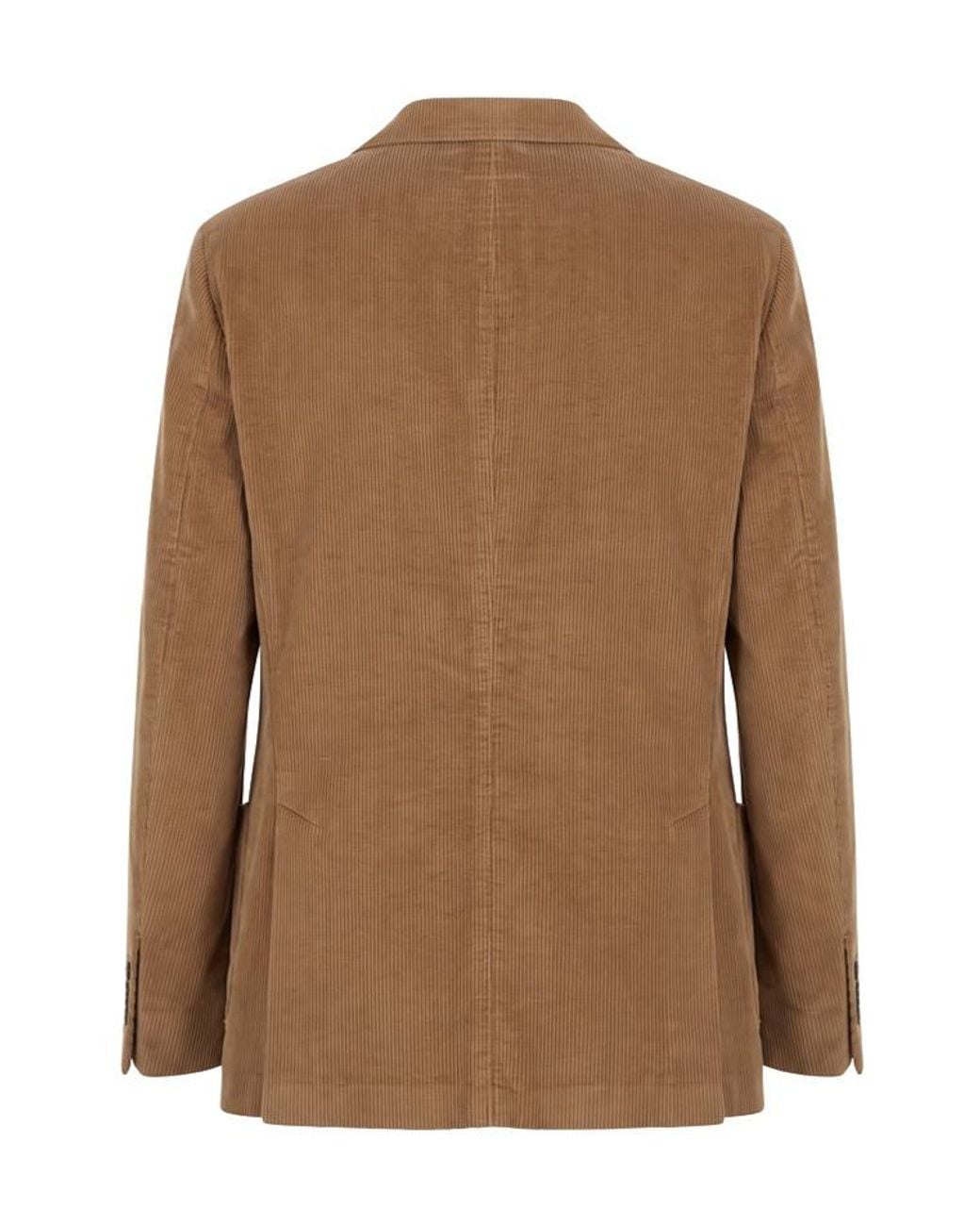 Peserico Brown Single-Breasted Corduroy Blazer for men