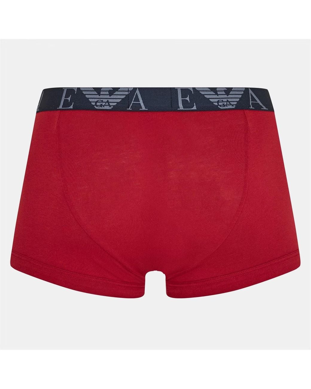 Emporio Armani Red 3-Pack Logo Trunks for men
