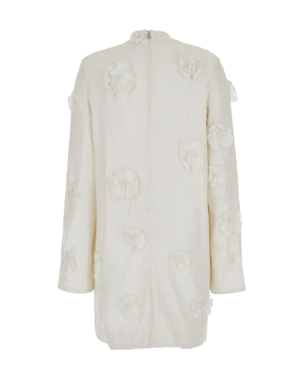 ROTATE BIRGER CHRISTENSEN White Flower Back Zipper Dress
