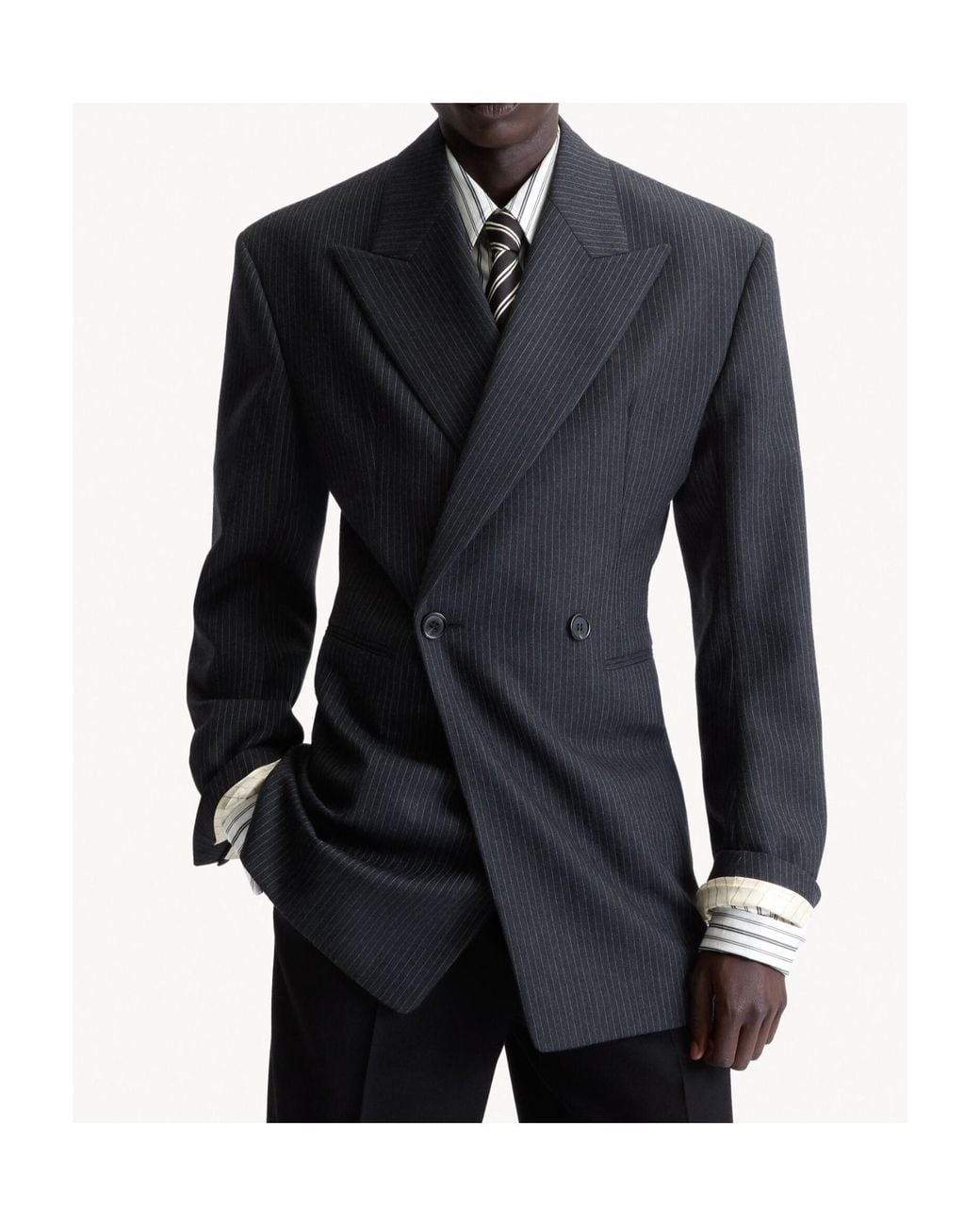 Saint Laurent Black Double-Breasted Jacket for men
