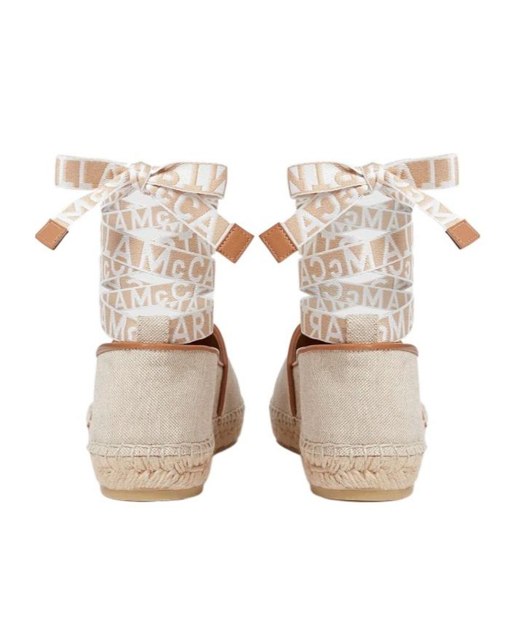 Stella McCartney White Logo-Lettering Flat Espadrilles