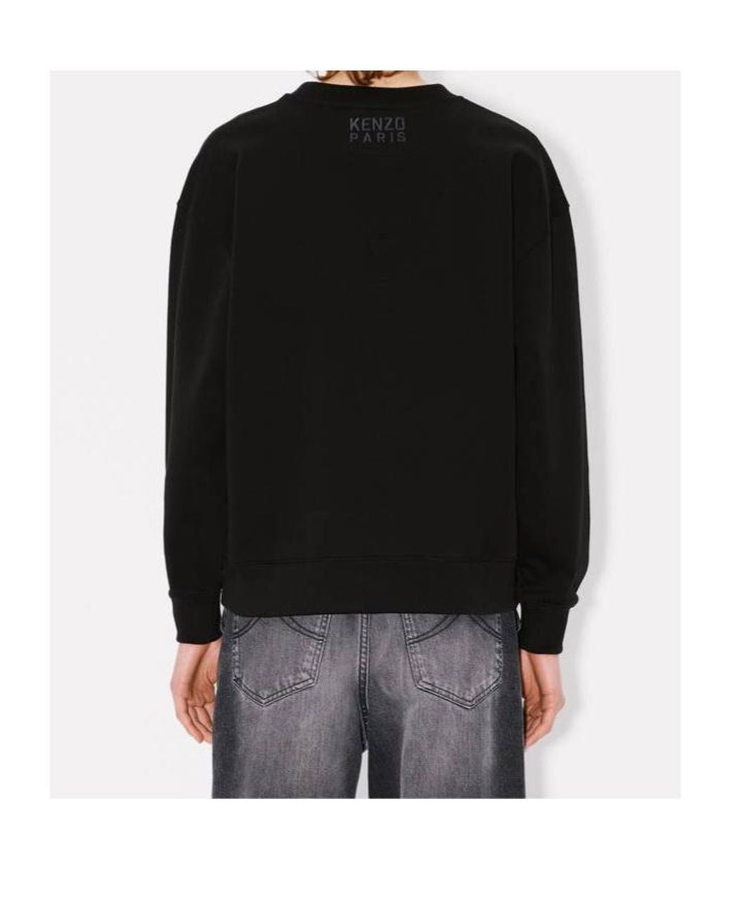 KENZO Black Happy Tiger Embroidered Sweatshirt