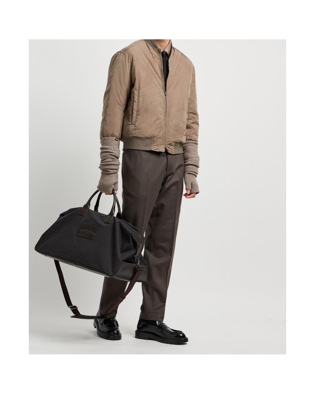 Emporio Armani Gray Slim-Fit Casual Trousers for men