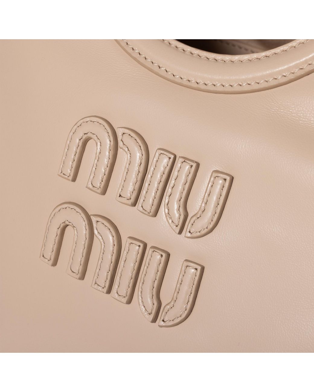 Miu Miu Natural Ivy Logo Shoulder Bag