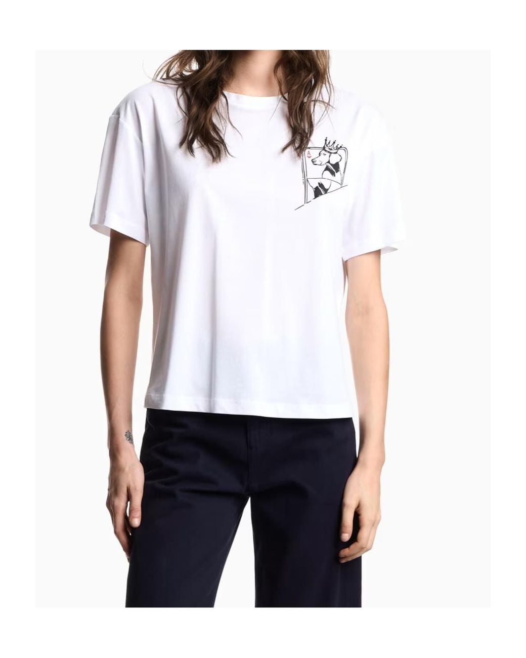 Emporio Armani White Graphic-Print T-Shirt