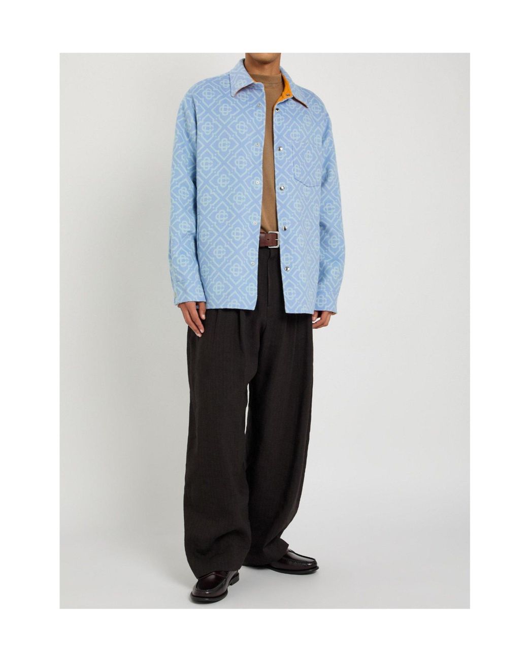 Casablanca Blue Cas Double Faced Over Shirt for men