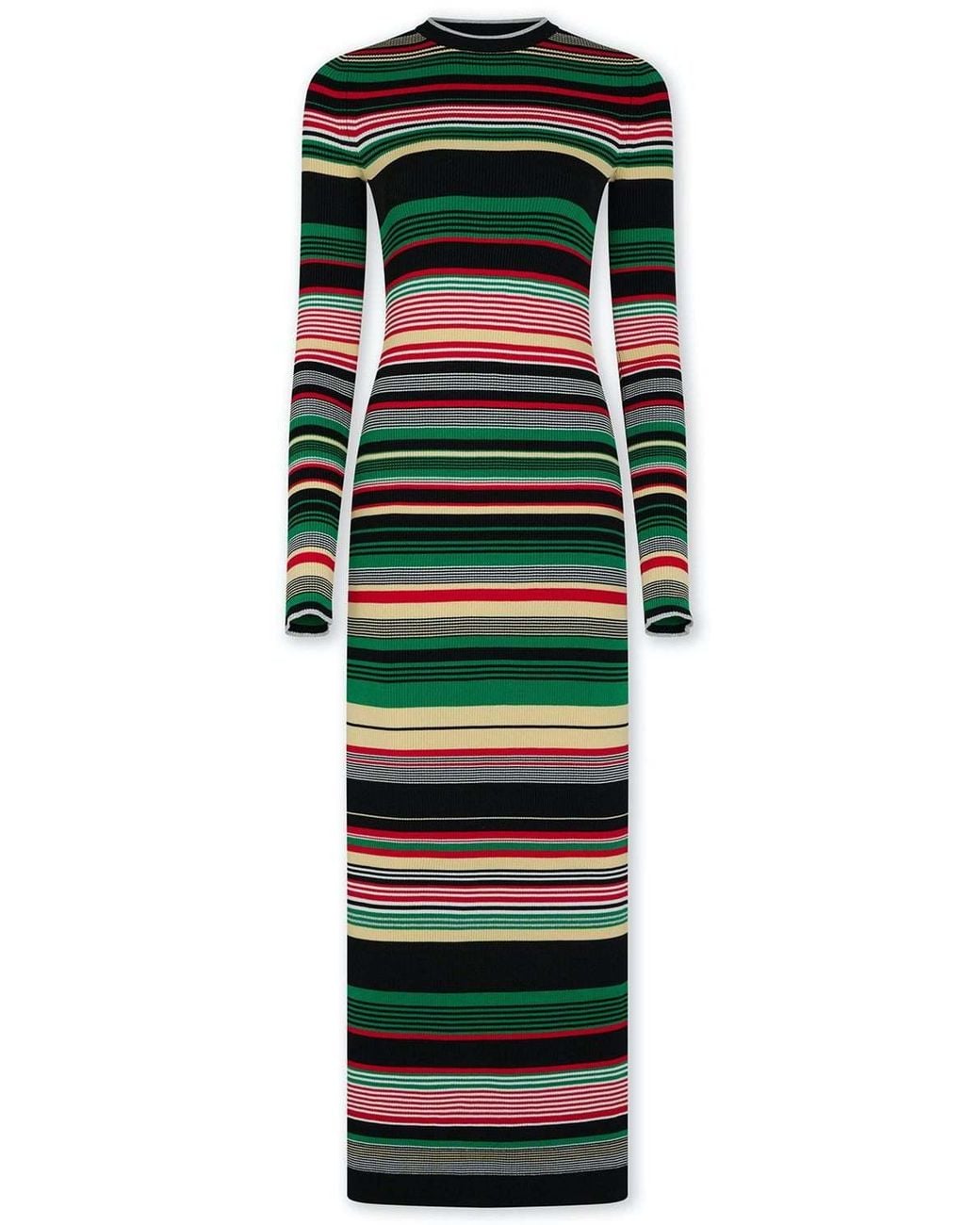 Rabanne Green Striped Dress