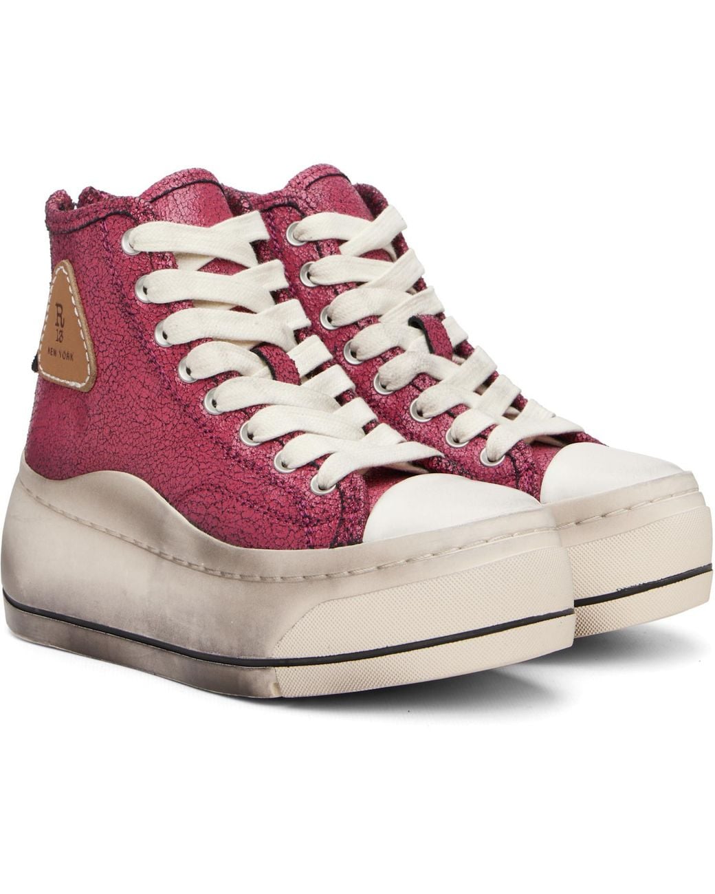 R13 Pink Kurt High-Top Sneakers