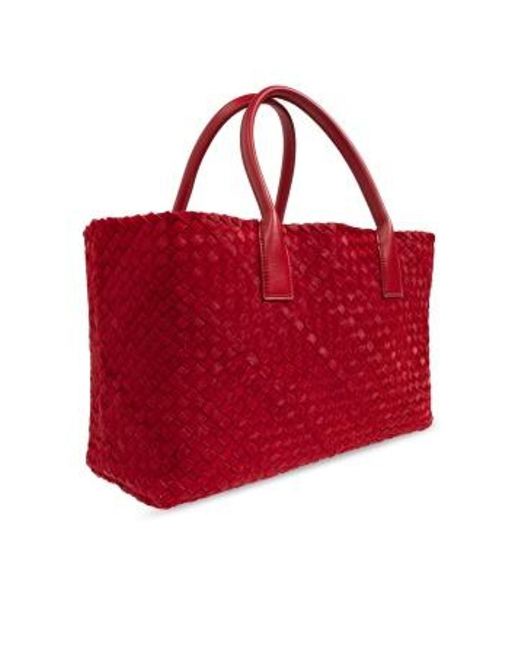 Bottega Veneta Red Woven Handbag