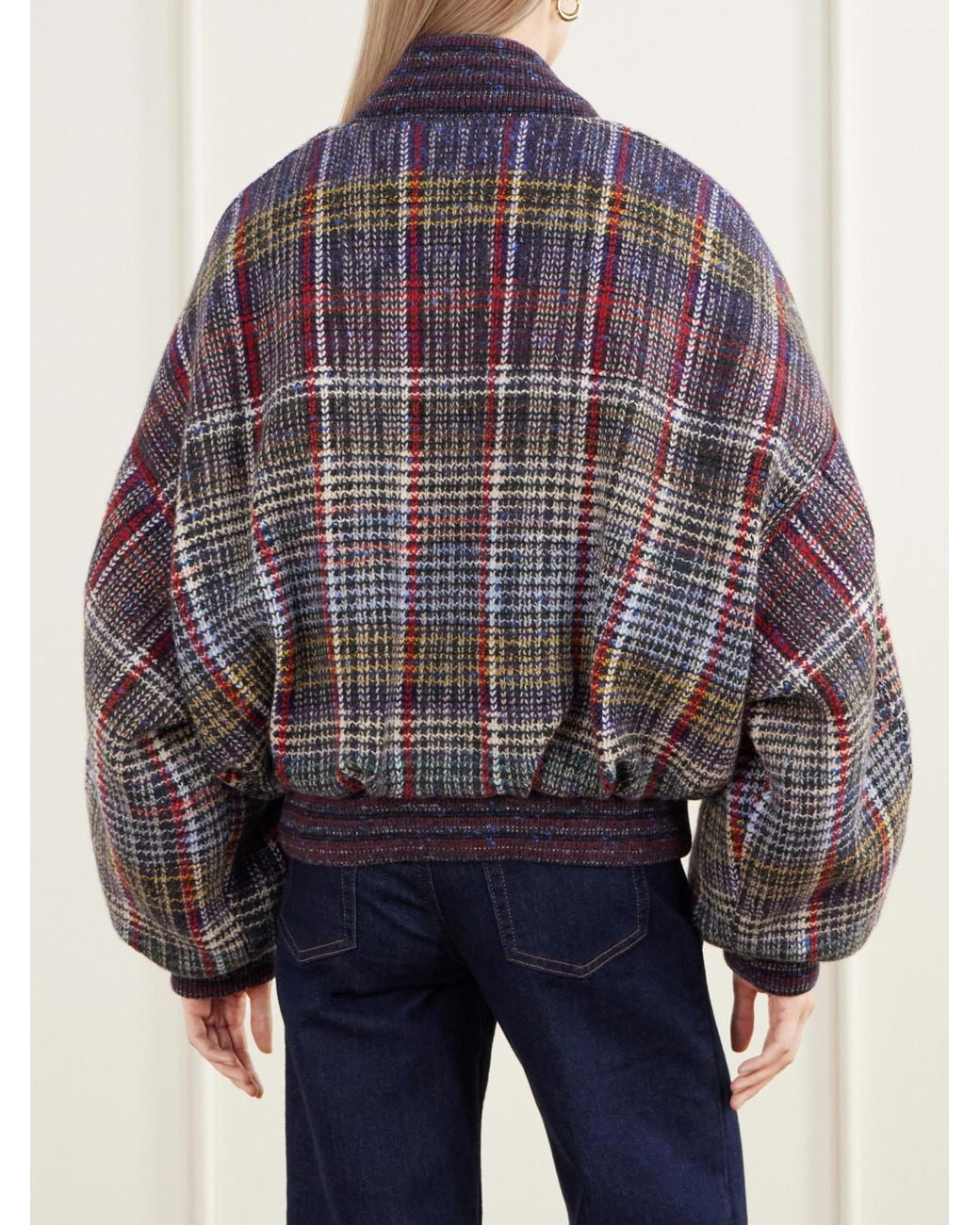Missoni Multicolor Checked Wool Padded Bomber Jacket