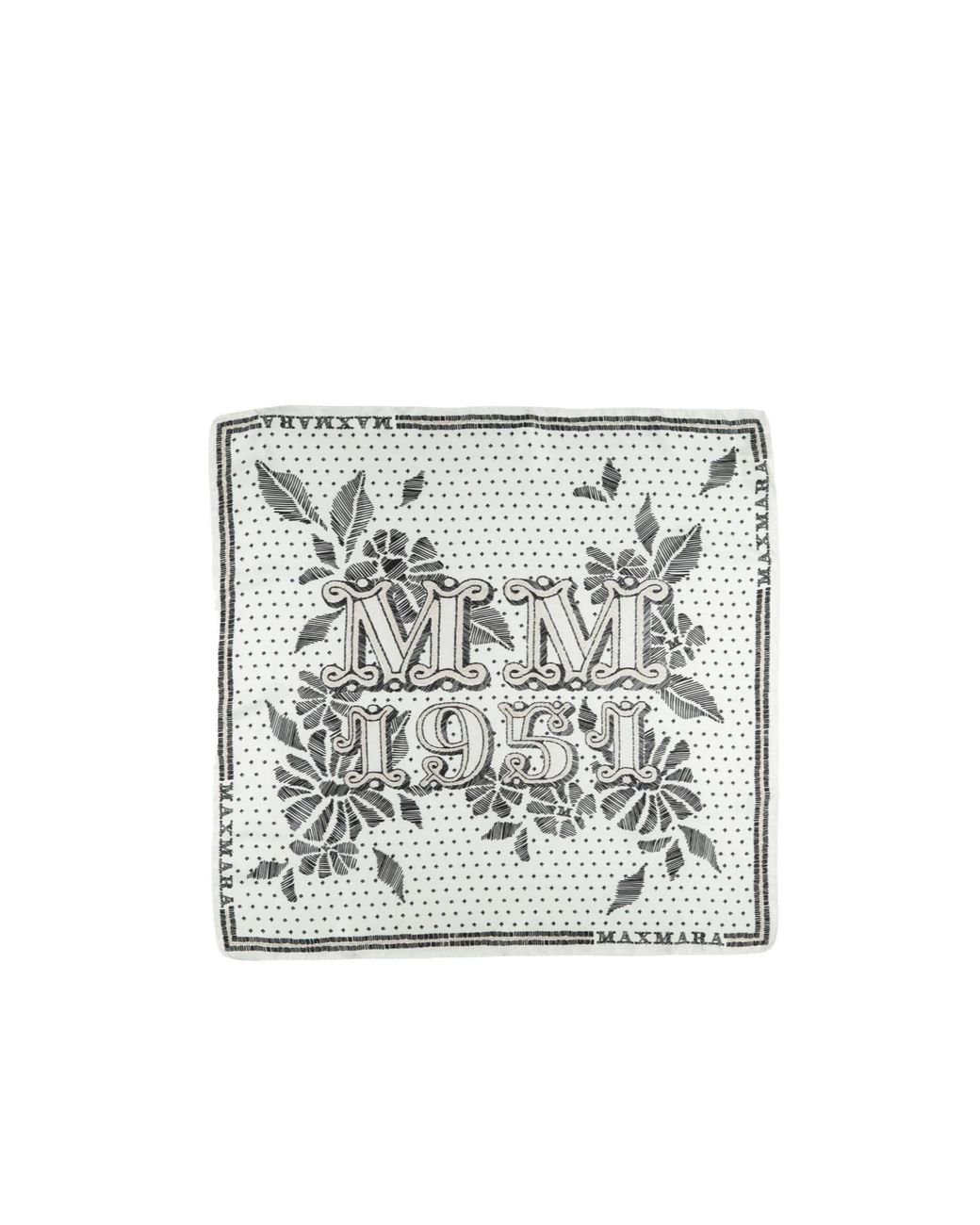 Max Mara White Minimalist Square Scarf