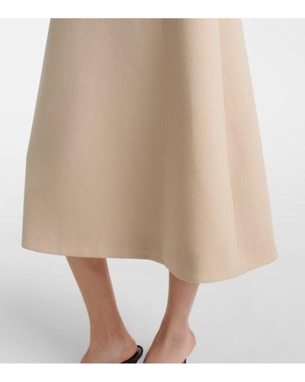 Emilia Wickstead Natural Elta Wool Crepe Midi Dress