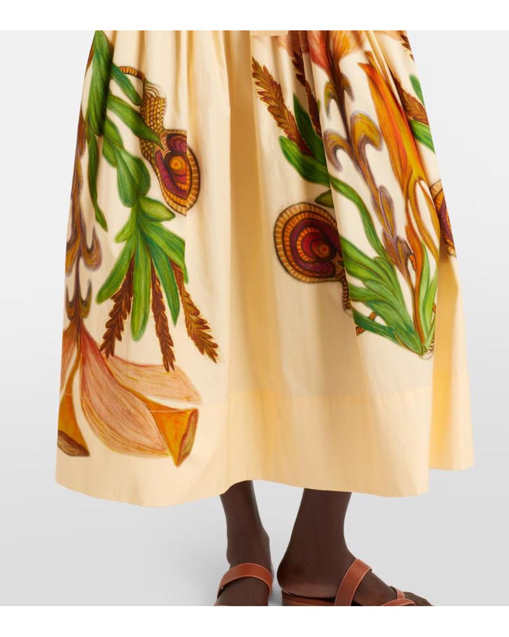 Ulla Johnson Metallic Aniline Printed Cotton Midi Dress