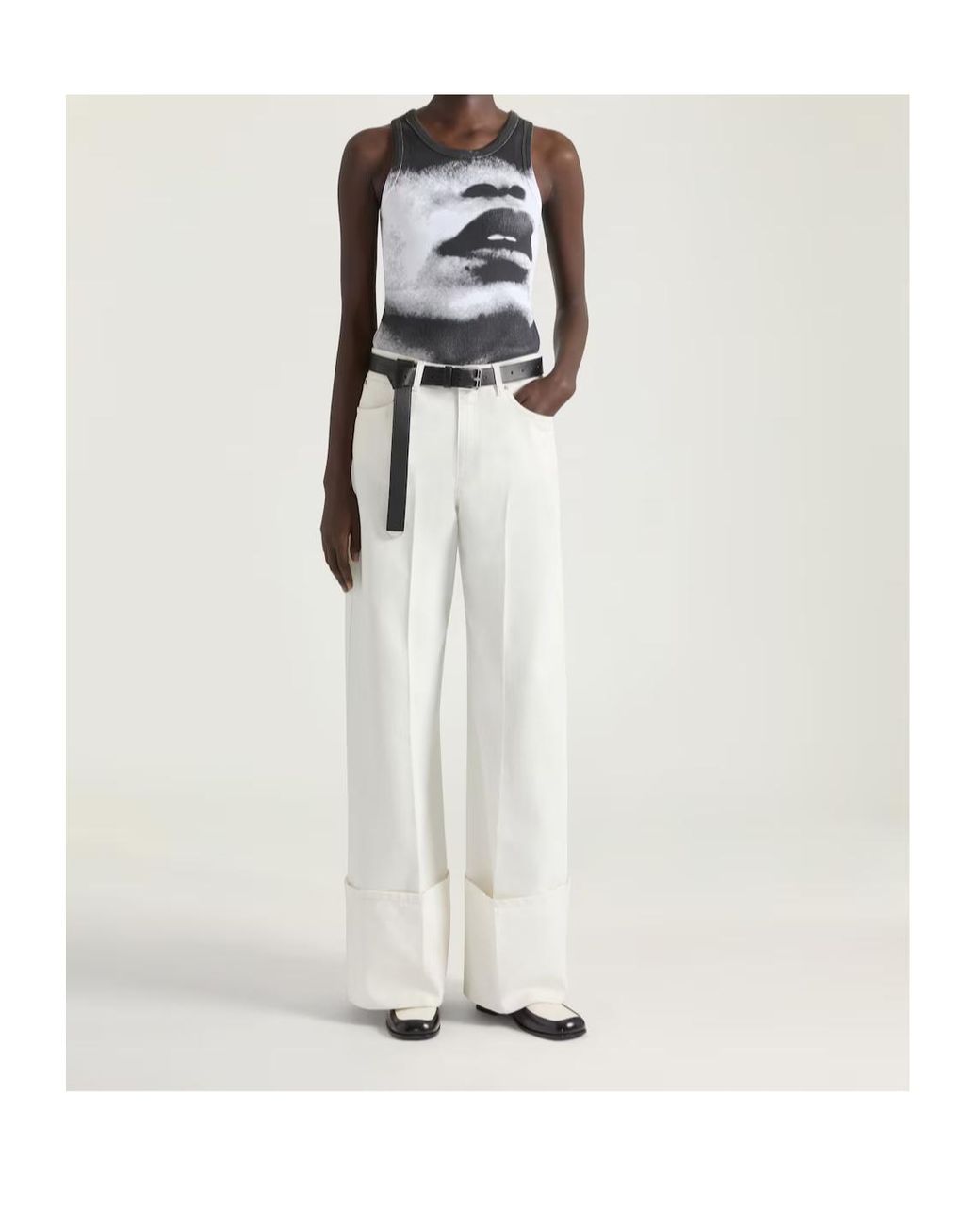 Givenchy Gray Sleeveless Face-Print Top