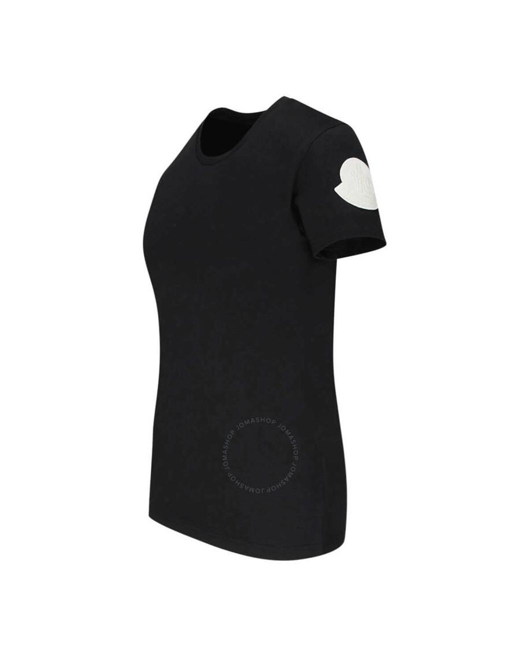 Moncler Black Logo-Patch Cotton T-Shirt