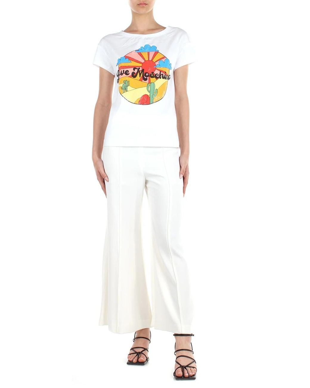 Moschino White Graphic Print Short-Sleeve T-Shirt