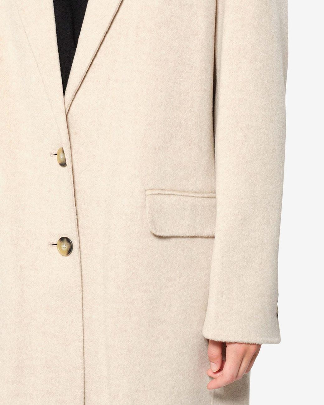 Isabel Marant Natural Clesa Long Single-Breasted Coat
