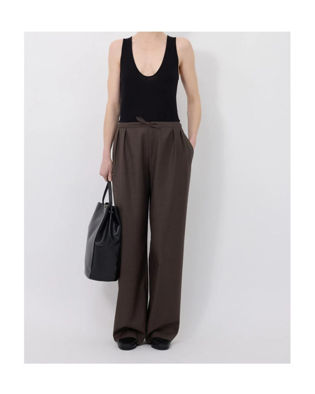Loulou de Saison Brown Cove Lds Elastic Waisted Trousers