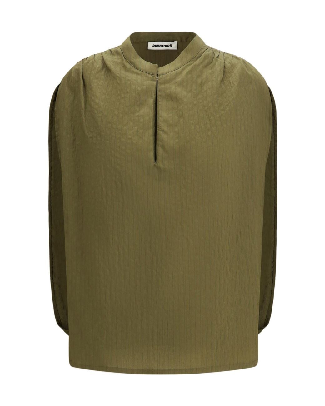 DARKPARK Green Tracy Textured Gathered Blouse