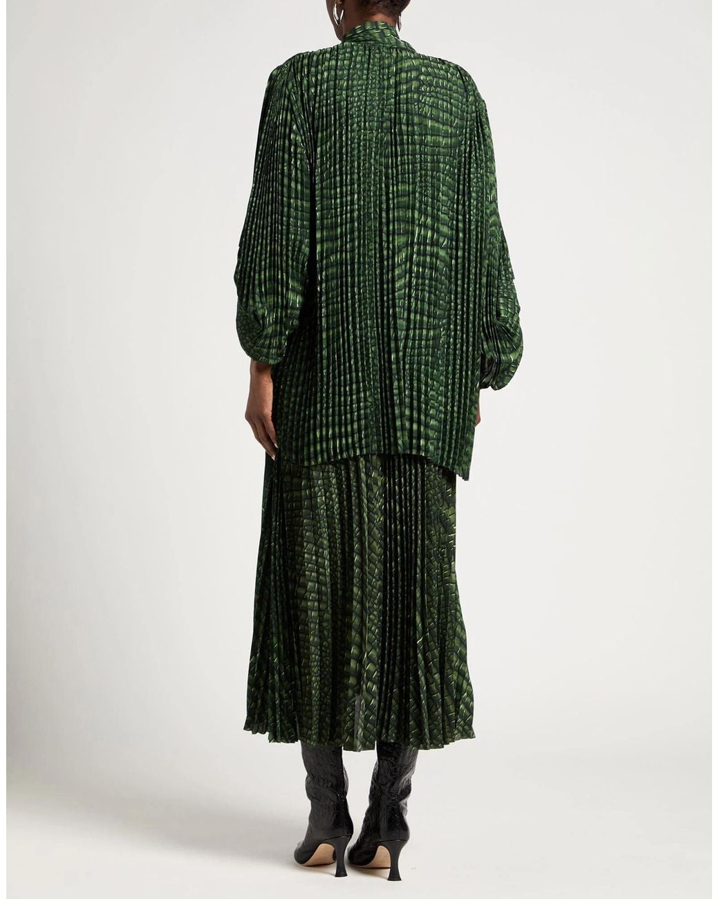 Balenciaga Green Pleated Dresses