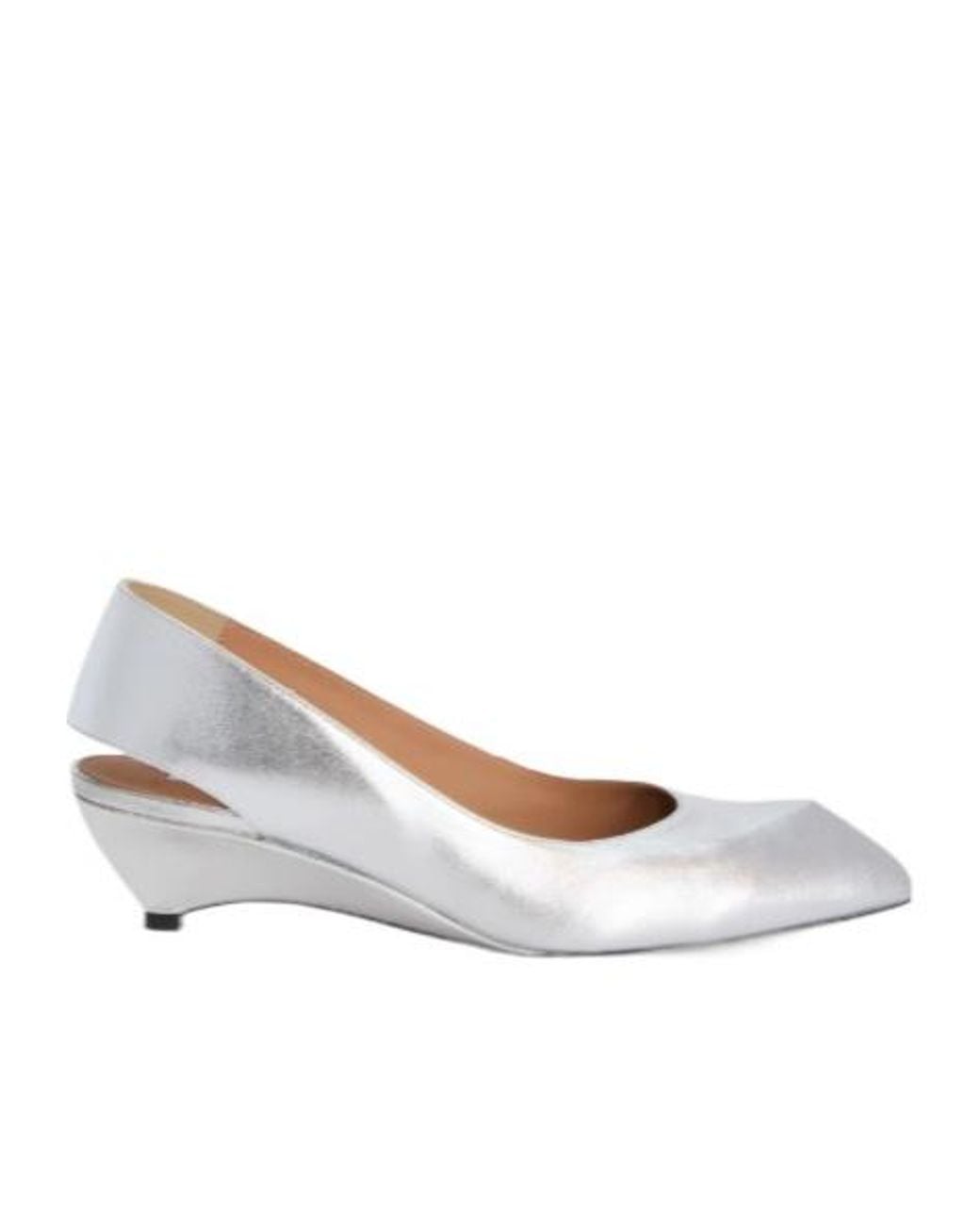 Jil Sander White Slingback Wedge Pumps
