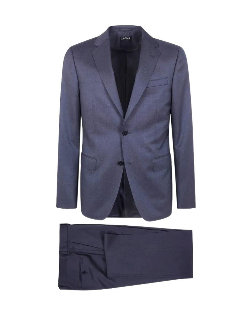 Zegna Blue Single-Breasted Suit Set for men