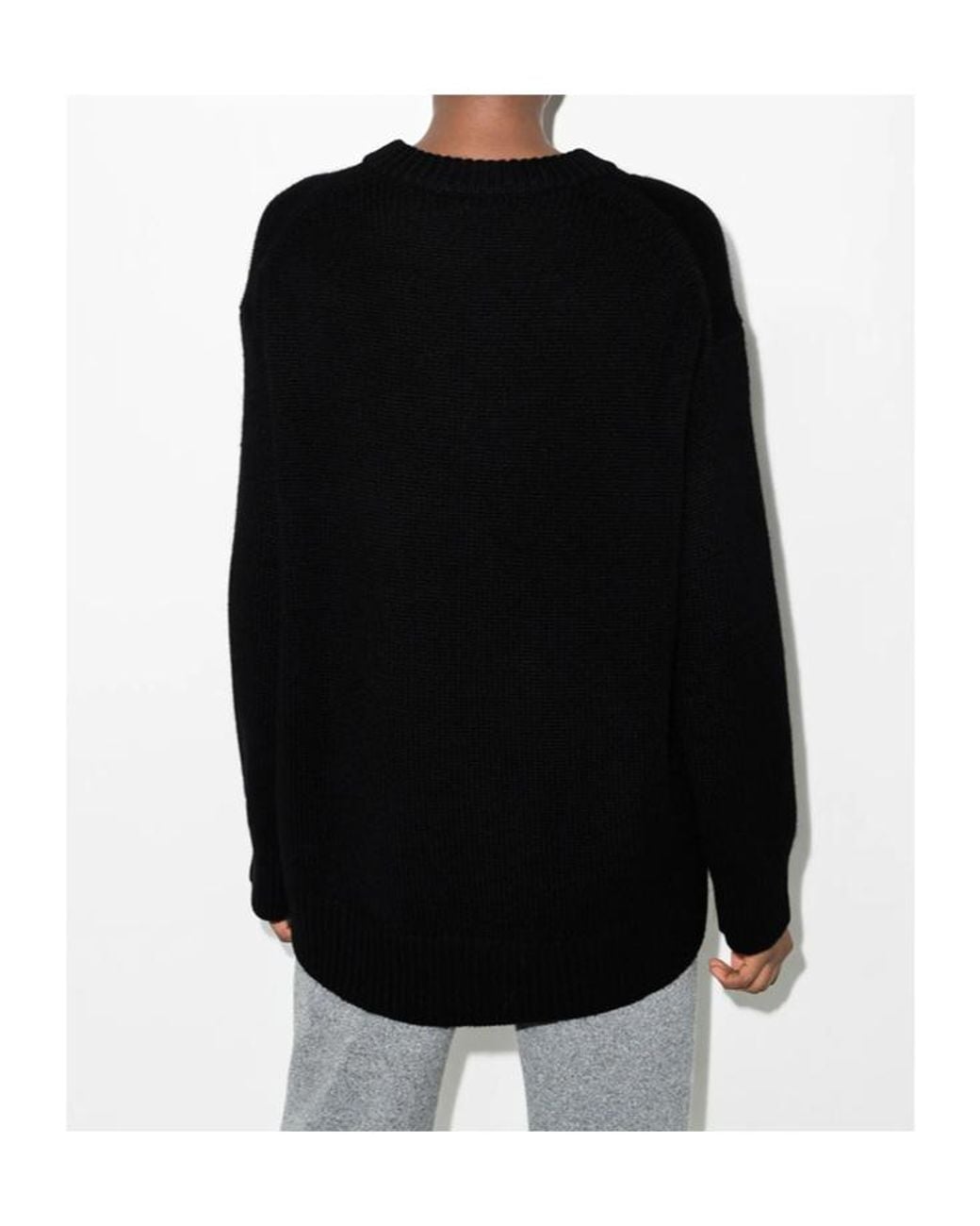 Lisa Yang Black Ribbed Crew-Neck Knitted Sweater