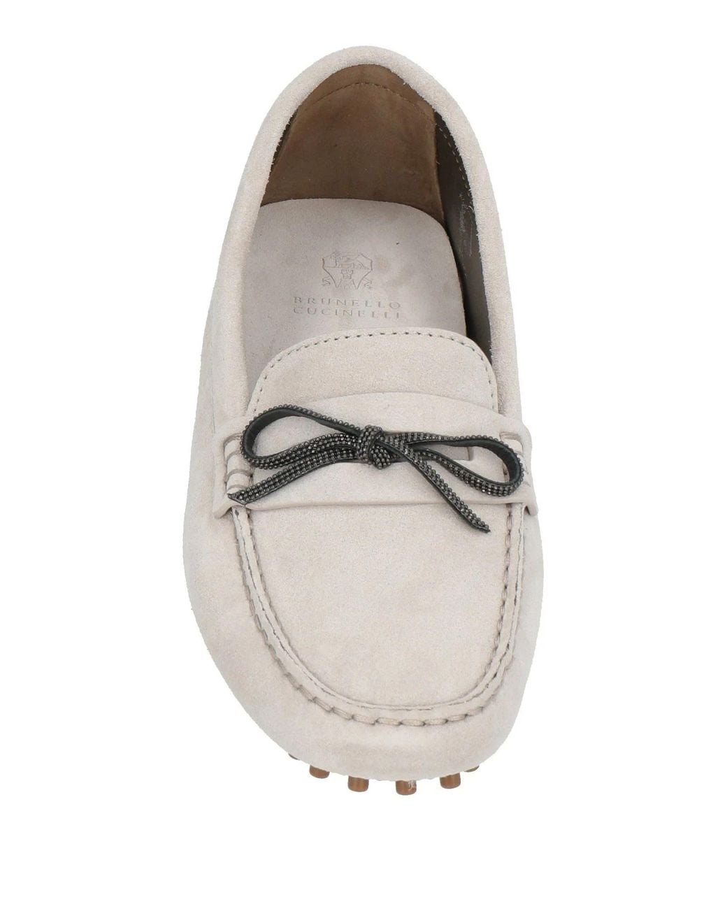 Brunello Cucinelli White Suede Driving Shoes