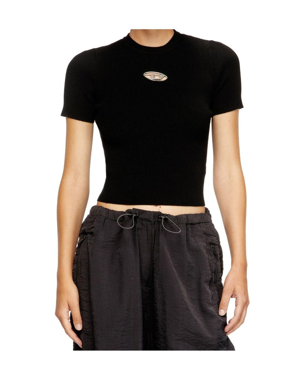 DIESEL Black M-Valari-Ss Crewneck T-Shirt
