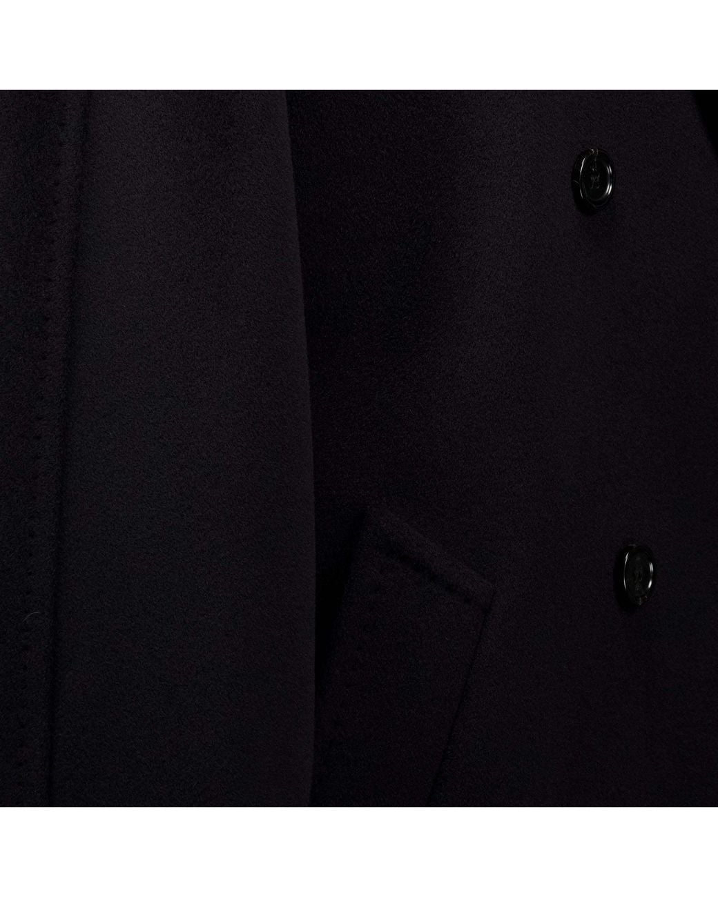 Max Mara Black Rebus Double-Breasted Coat