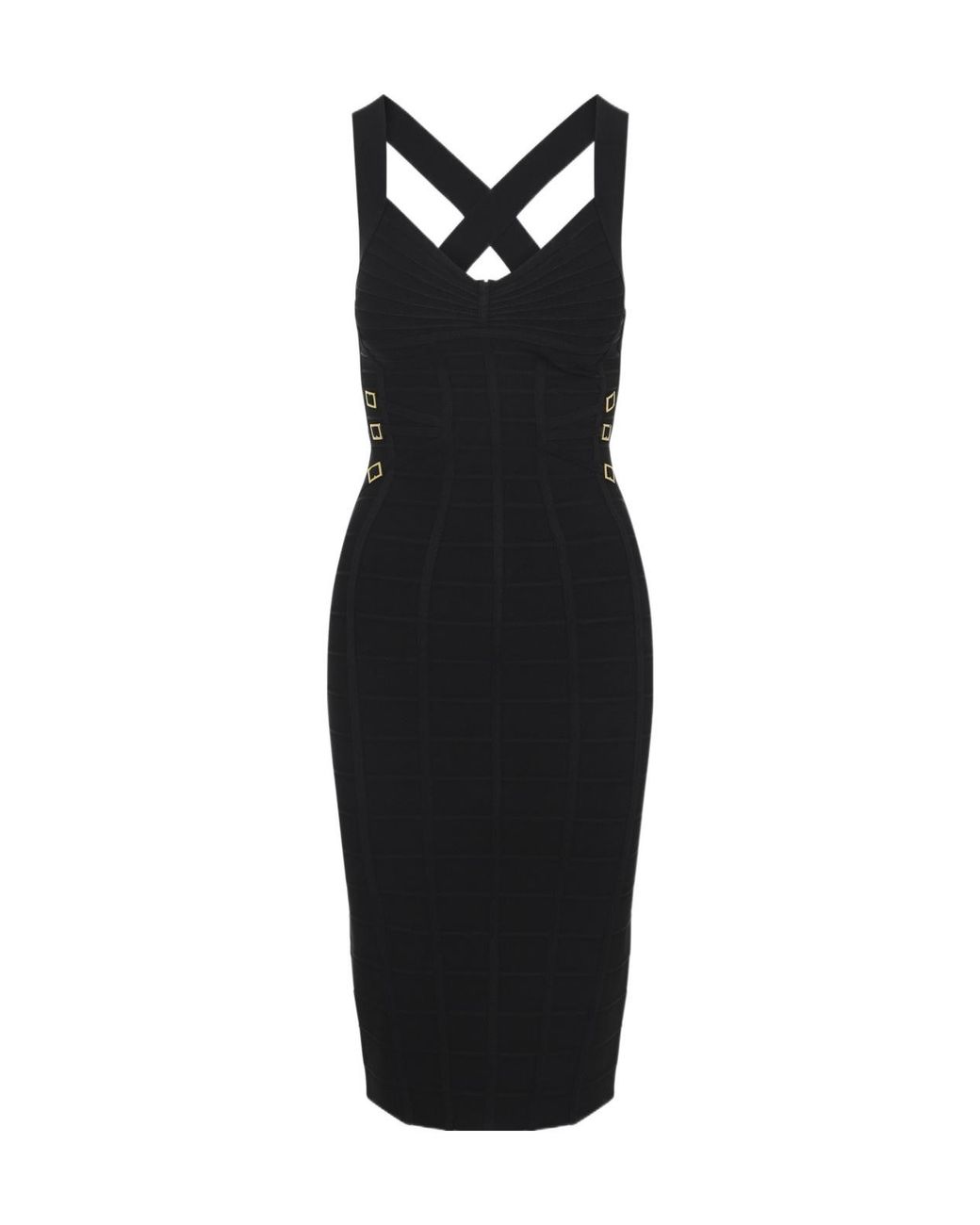 Elisabetta Franchi Black Shaping Midi Dress