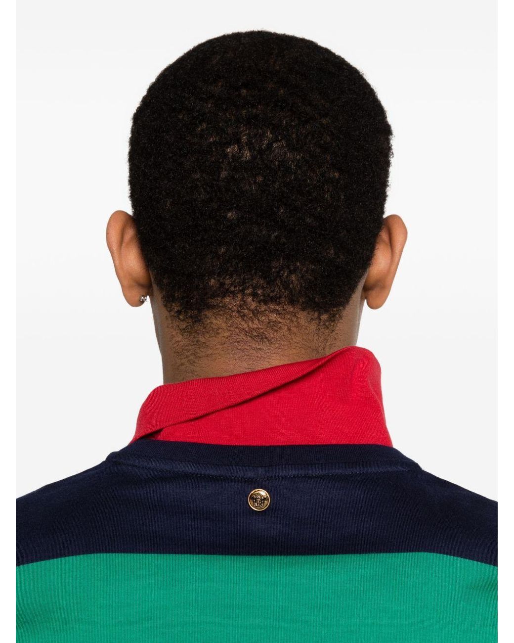 Versace Blue Colour-Block Polo Sweatshirt for men