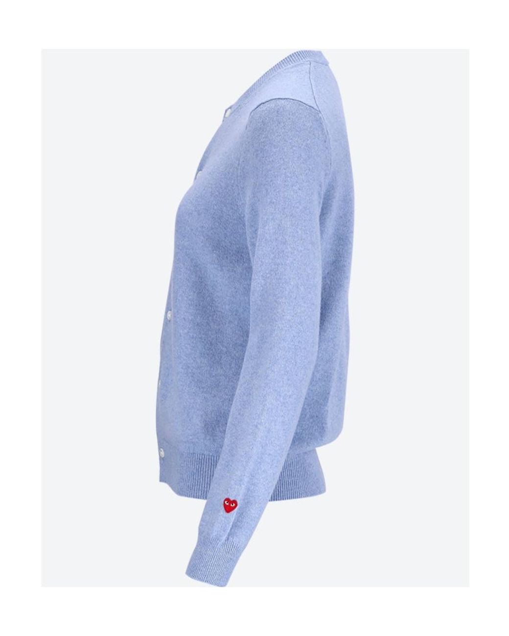 Comme des Garçons Blue Comme Des Garçons Play Heart Patch Buttoned Cardigan