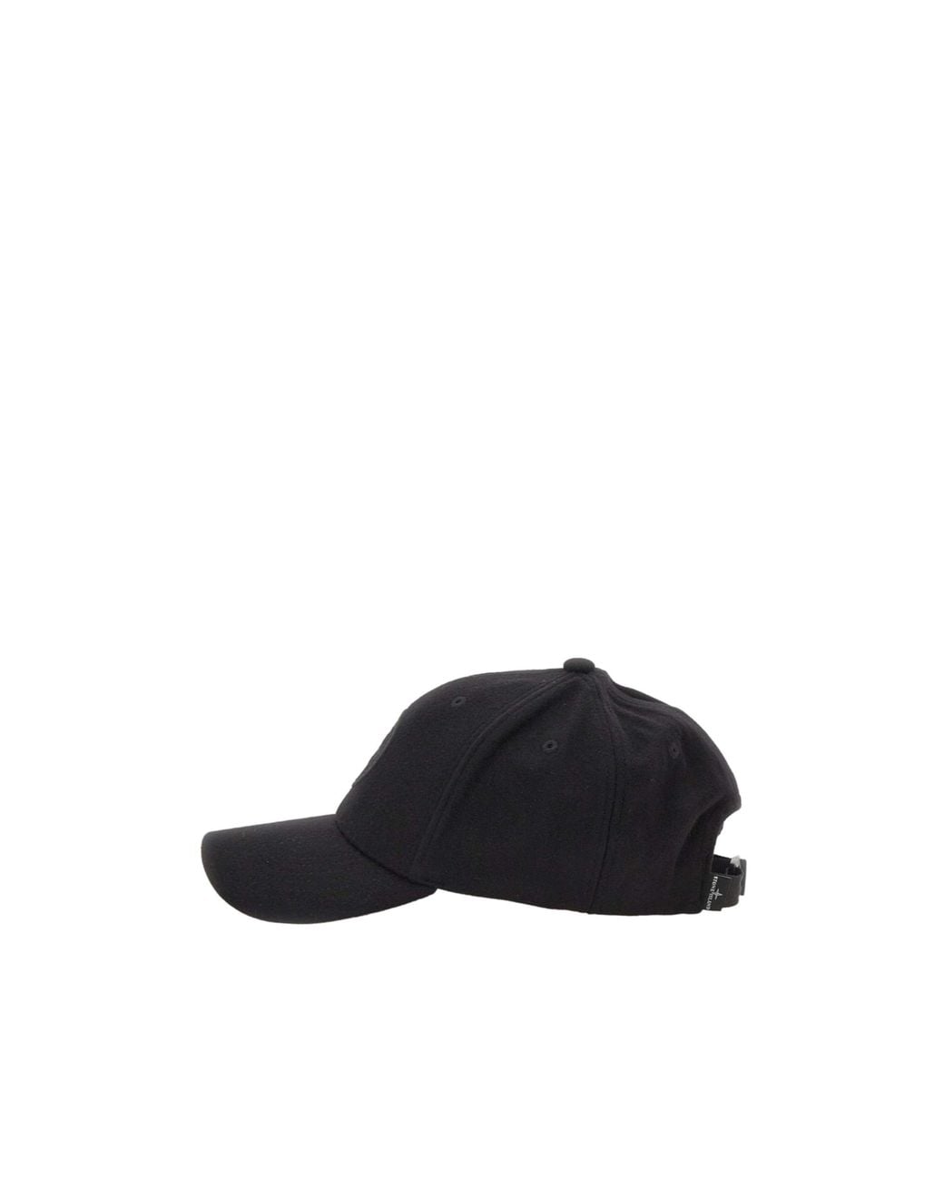 Stone Island Black Compass Embroidered Curved Peak Cap for men