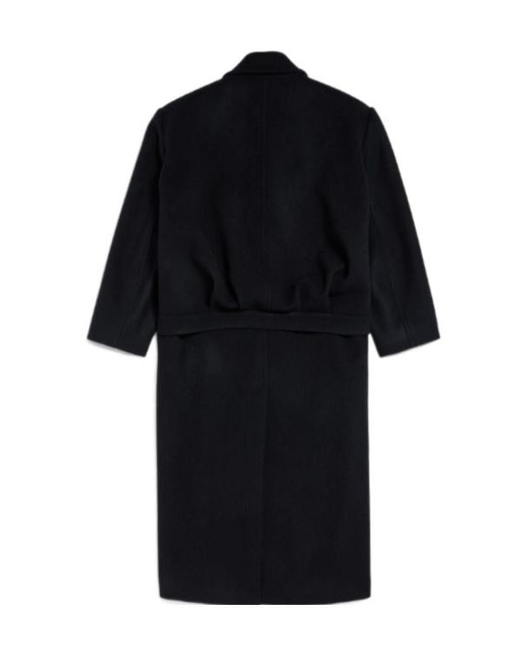 Balenciaga Black Long Double-Faced Cocoon Coat for men