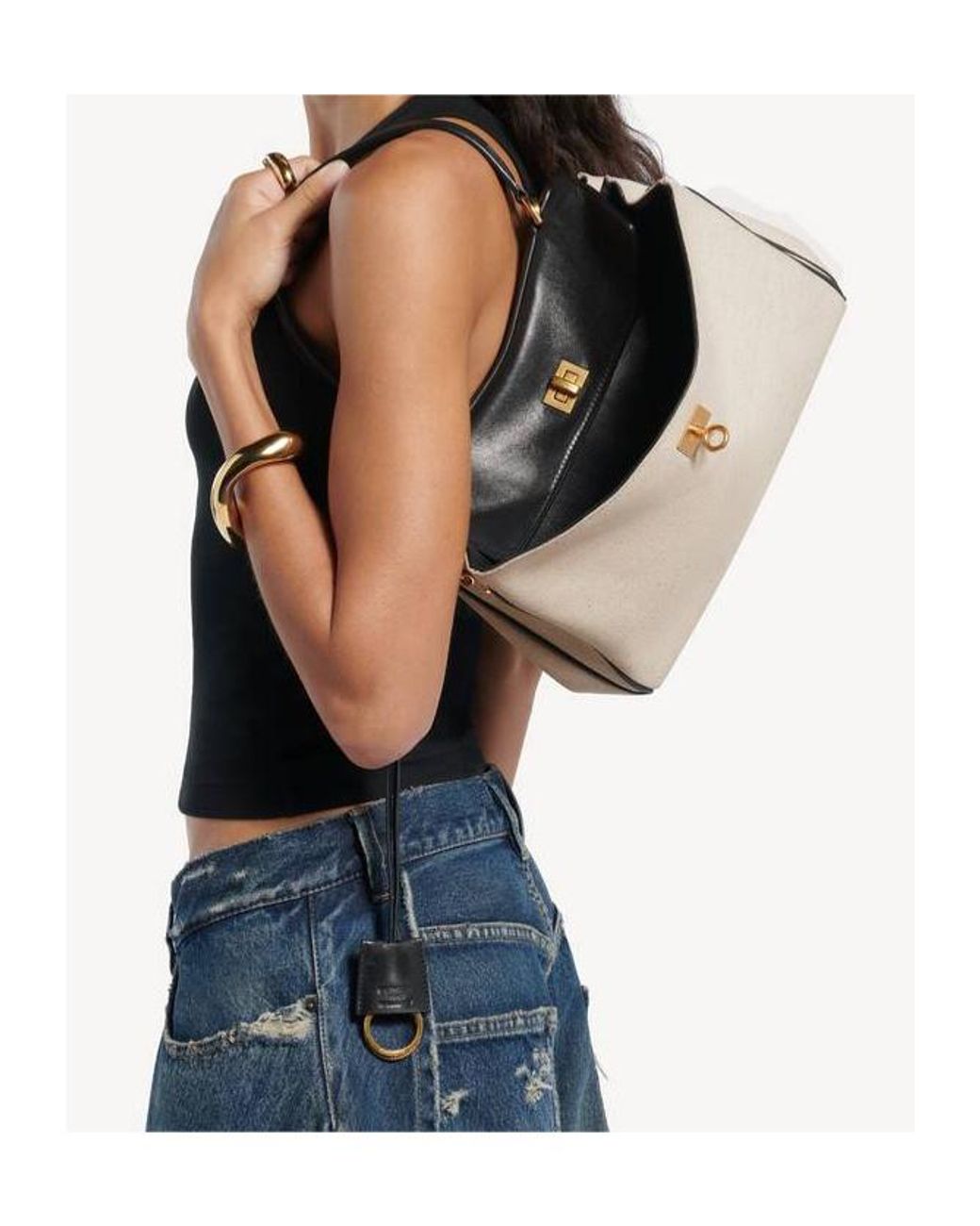 Balenciaga Natural Rodeo Small Top Handle Shoulder Bag