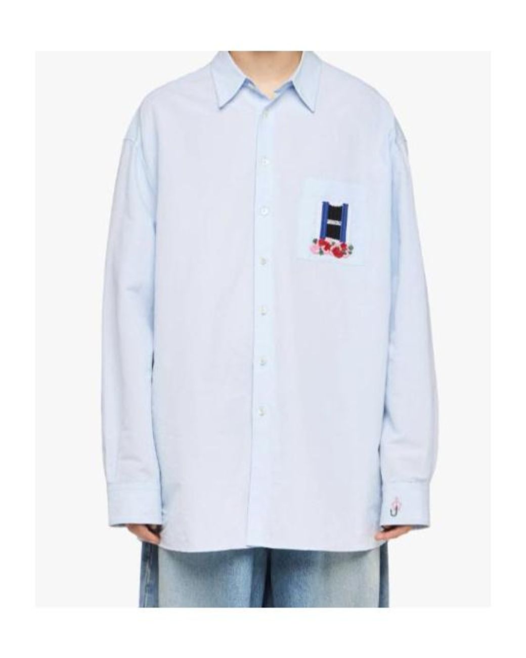 J.W. Anderson Blue Jw Anderson Window' Embroidered Shirt for men