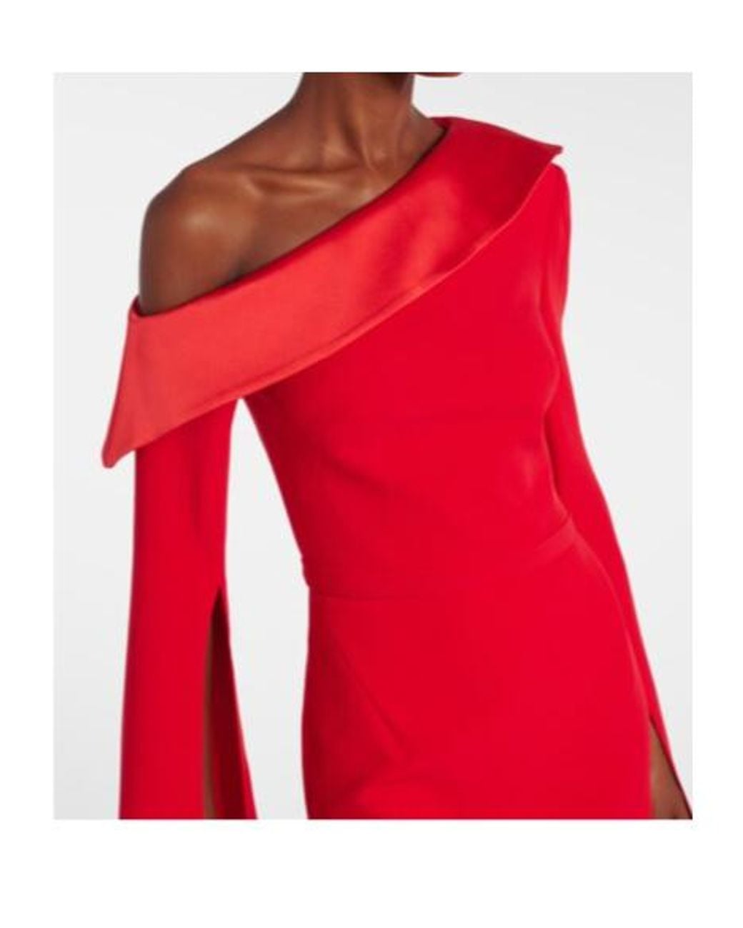 Safiyaa Red Rinoa Caped Crépe Gown