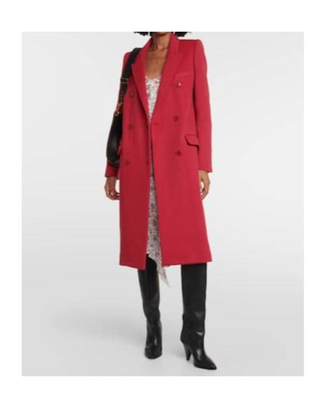 Isabel Marant Red Enarryli Wool And Cashmere Coat