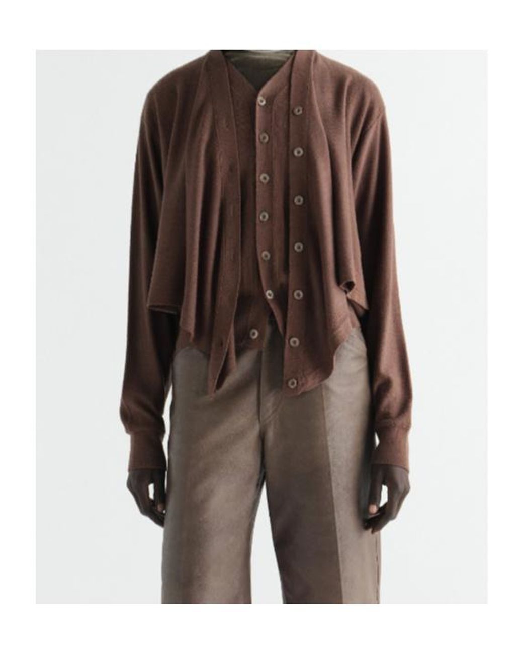 Lemaire Brown Trompe-Lœil Cardigan