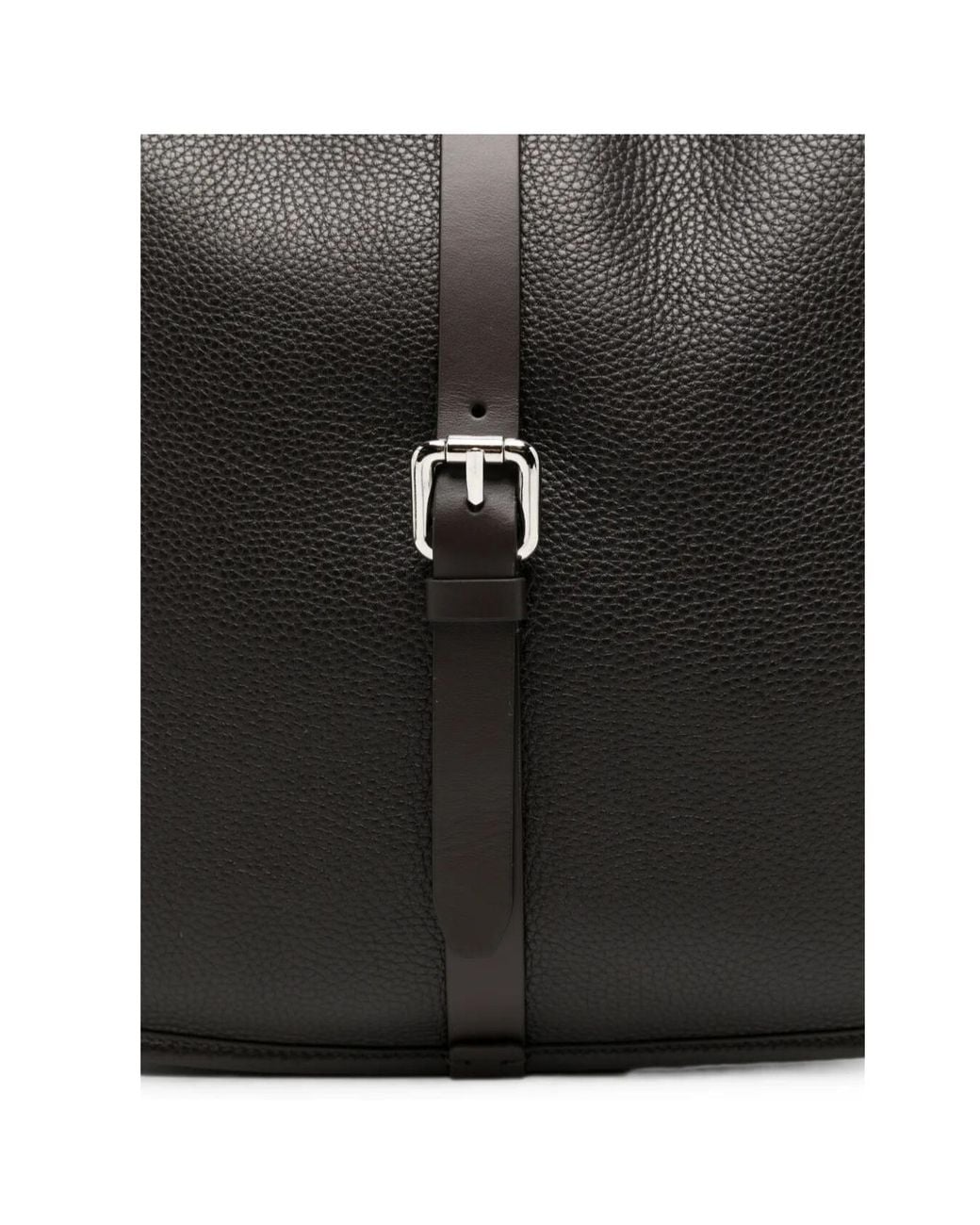 Etro Black Maxi Tumbled Leather Pony Bag for men