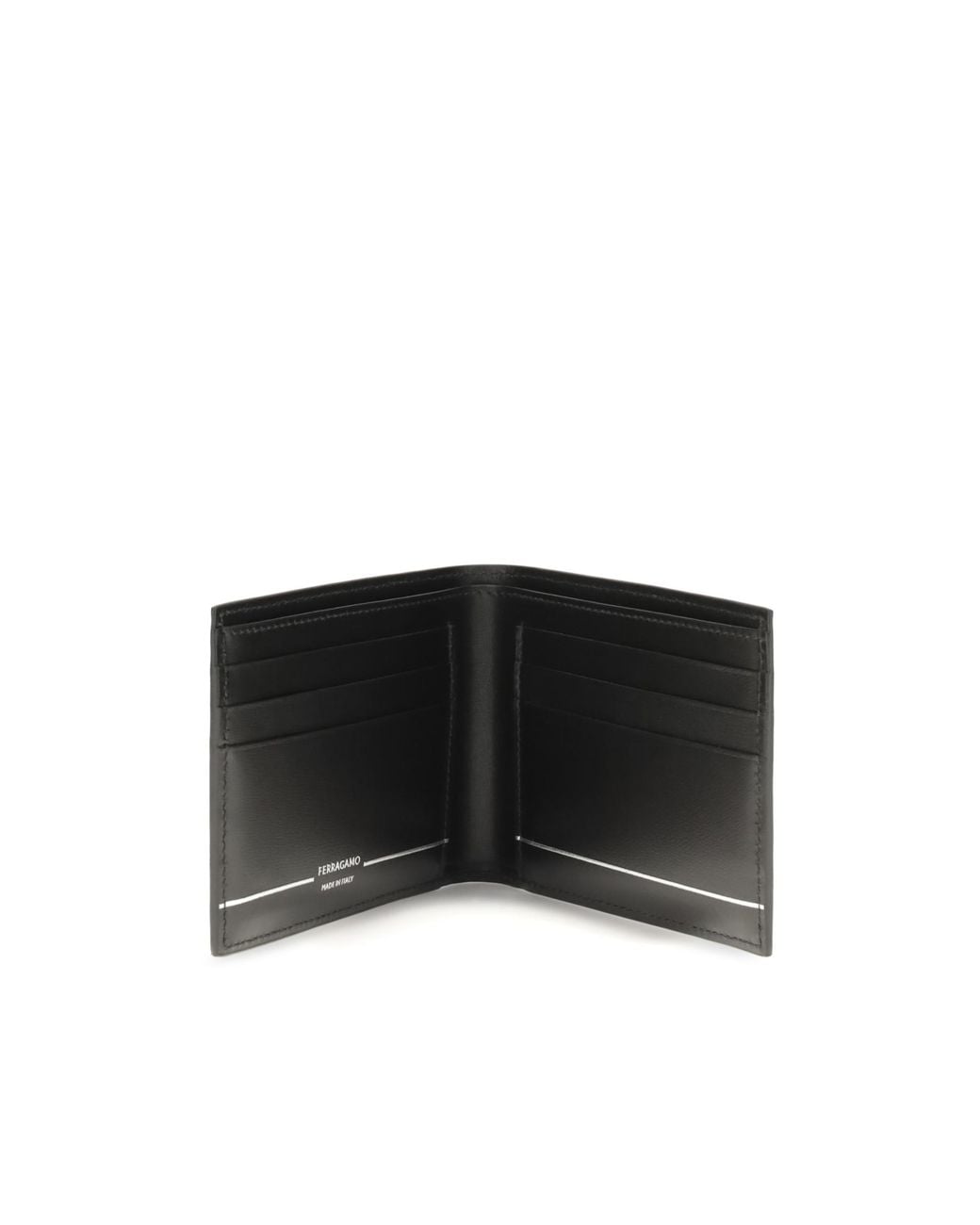 Ferragamo Black Ferragamo Stripe Logo Bifold Wallet for men