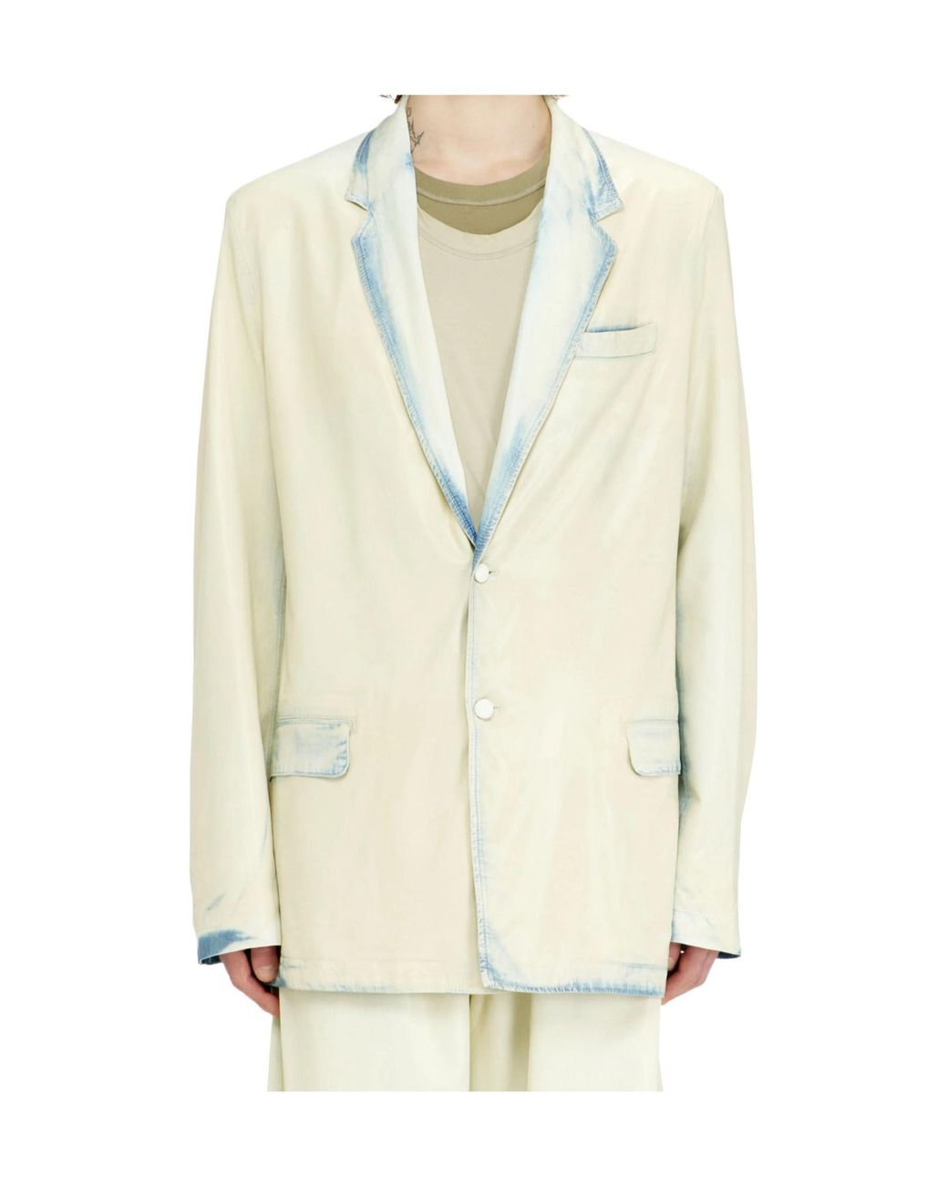 DIESEL White D-Nivale-Fsi Relaxed Blazer for men