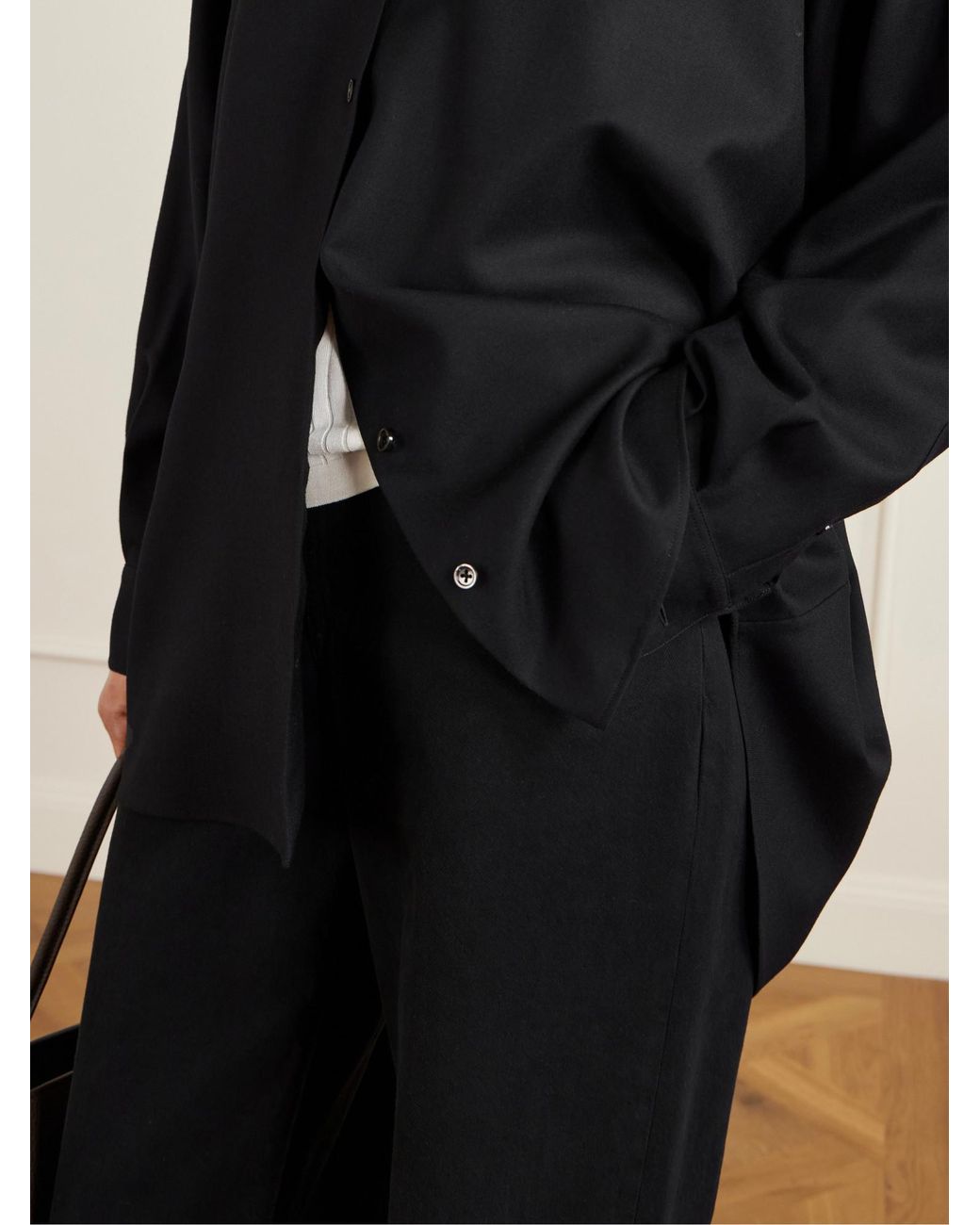 The Row Black Luka Button-Up Shirt